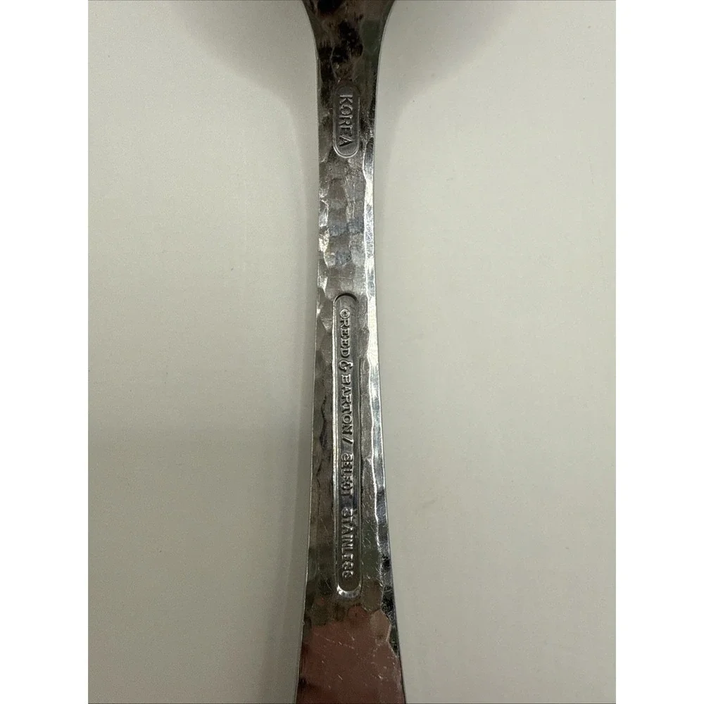 1 Reed Barton Stainless Korea Hammered Salad Fork Replacement Flatware
